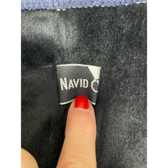 EUC - Navid O Nadia Denim Stretch Block Heel Boot - Picture 8 of 8